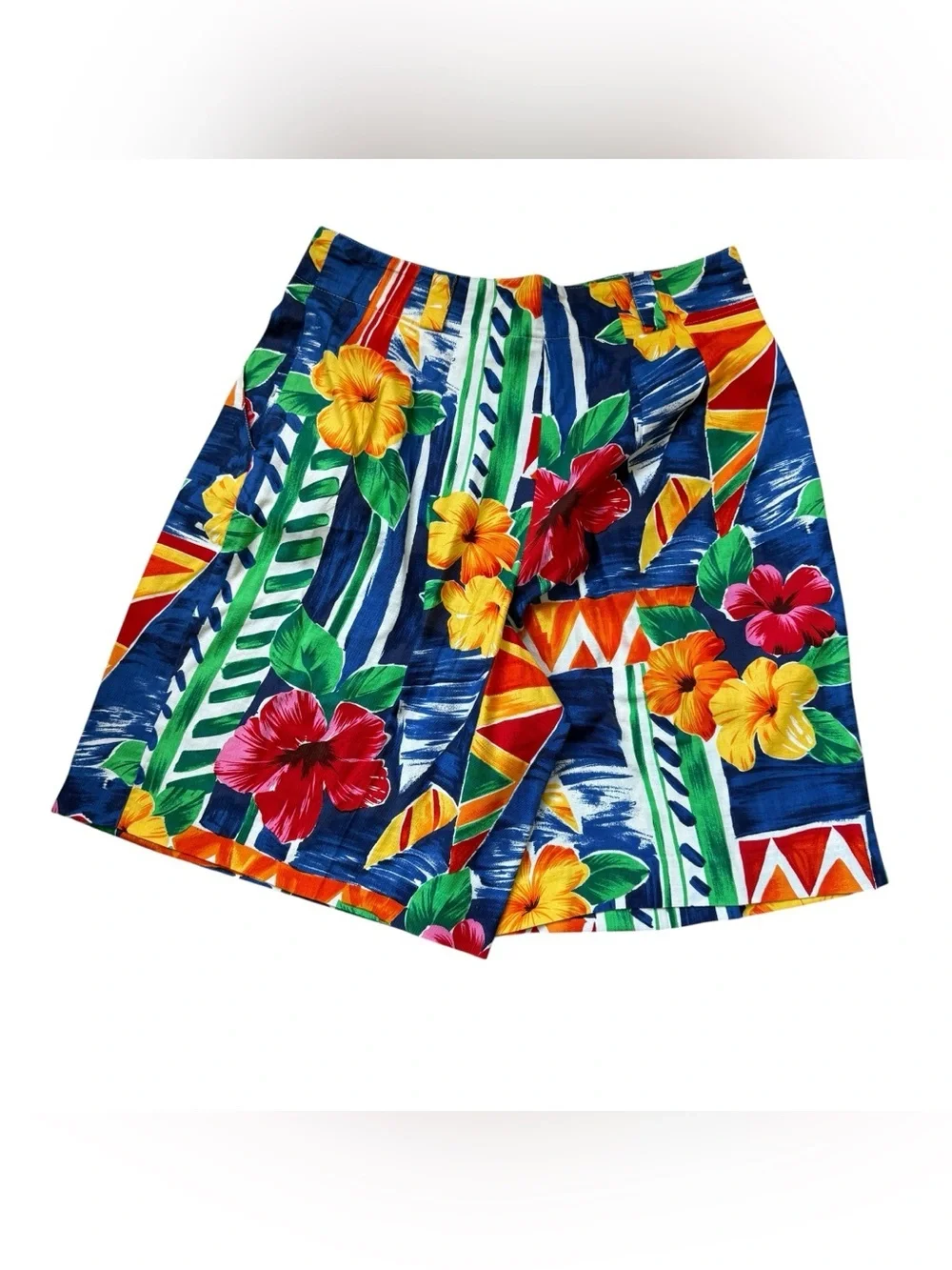 VTG Tropical Floral Two Piece Set Hawaiian Shirt Shorts Matching Resort Set Sz 8